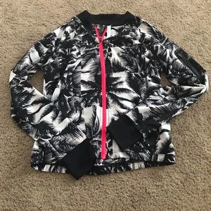Fabletics palm tree design thin athletic jacket.